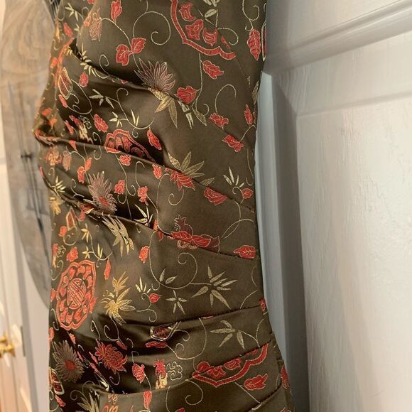 Handmade Ruched Side Satin Halter Tie Dress sz 6 - Picture 2 of 5